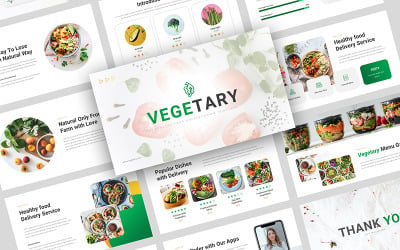 Vegetariano - Modelo de Apresentações do Google para apresentação de alimentos saudáveis