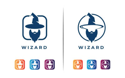 дизайн логотипа волшебника и концепция значка приложения