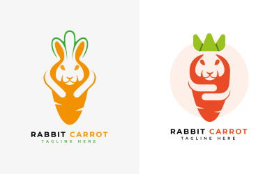 Havuç Tavşan logo işareti tasarım şablonu