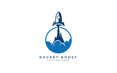 Modello di progettazione del logo di potenziamento del razzo