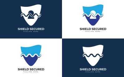 modello di progettazione del logo di sicurezza dello scudo