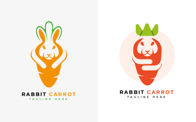 Modello di progettazione del marchio del logo del coniglio della carota