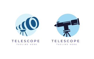 modelo de coleção de design de logotipo de telescópio