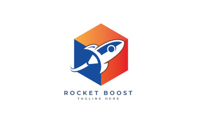 Modelo de design de logotipo de impulso de foguete