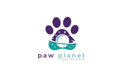 modelo de design de logotipo de planeta de pata