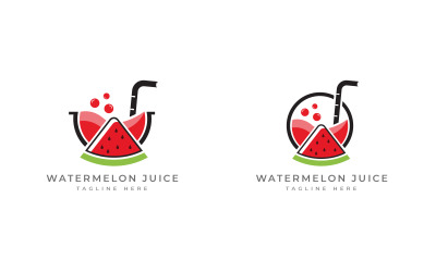 modelo de design de logotipo de suco de melancia