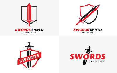 plantilla de colección de diseño de logotipo de espadas