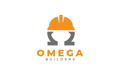 plantilla de diseño de logotipo de constructor omega