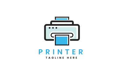 printer plat logo ontwerp minimale sjabloon