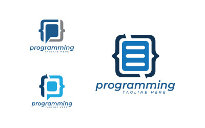 шаблон коллекции дизайна логотипа программирования