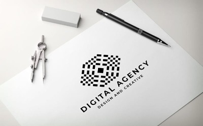 Шаблон логотипу професійного цифрового агентства