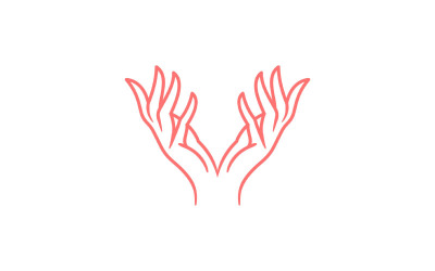 Elegante vector de diseño de logotipo de manos femeninas