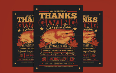 Flyer de célébration de Thanksgiving