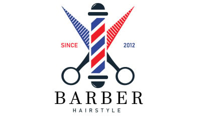 Geformte Eleganz: Barber-Logo-Vorlage für zeitlosen Stil