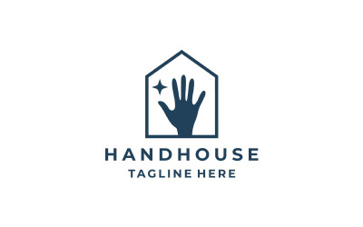 Hand and House Logo Design Vector Illustration