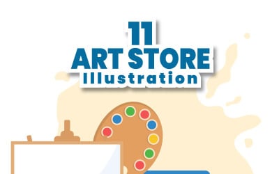 11 Magasin d&amp;#39;art de fournitures de peinture Illustration