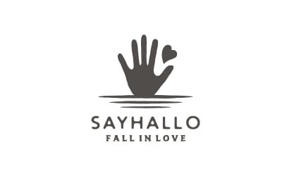 Vintage Hipster Hand Liebe Silhouette Logo Design