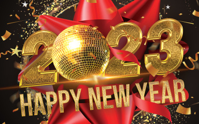 Gelukkig Nieuwjaar Eve Flyer 2023 Ontwerp, Logo