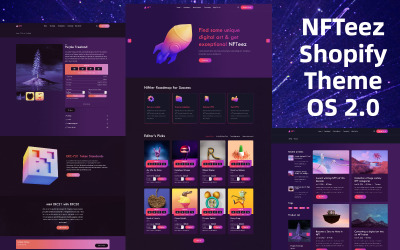 NFTeez | NFT Shopify 2.0-tema för försäljning av digitala tillgångar