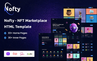 Nofty — szablon HTML5 NFT Marketplace