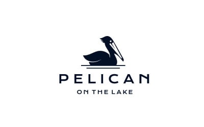 Pelican Bird Logo Design Vector Template