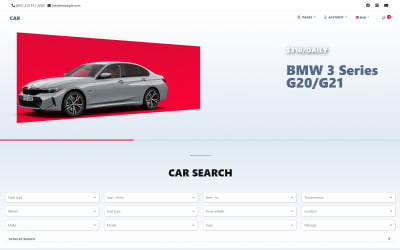 Šablona stránky HTML pro prodejce aut / půjčovnu aut