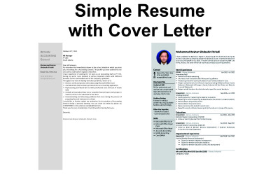 Simple Resume Template with Cover Letter