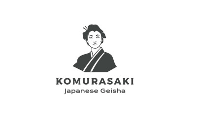 Beau vecteur de conception de logo de geisha japonaise