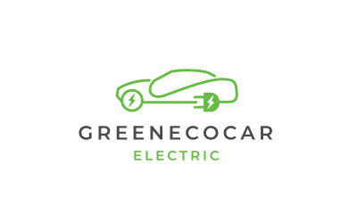 Electric Car, Eco-friendly Car Logo Design Vector Template