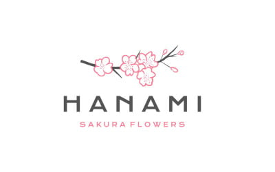 Illustration vectorielle du logo Sakura, création de logo fleur de cerisier japonais