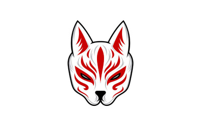 Máscara japonesa Kitsune, ilustração vetorial de máscara tradicional japonesa