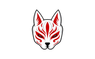 Masque japonais Kitsune, illustration vectorielle de masque traditionnel japonais