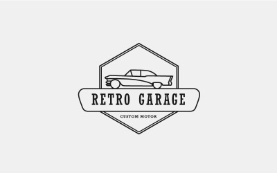 Modèle de vecteur de conception de logo de voiture rétro classique vintage