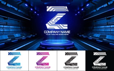 Neue Technologie Z Letter Logo Design-Markenidentität