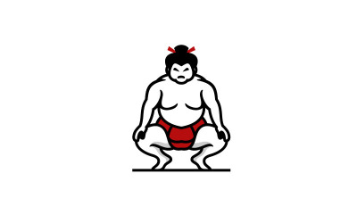 Sumo Wrestler logó. Japán hagyományos sport vektor