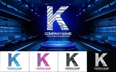 Technológia K Letter Logo Design-Brand Identity