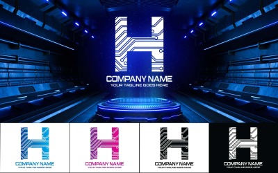 Technologie H Letter Logo Design-Markenidentität