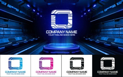 Technologie O Letter Logo Design-Merkidentiteit