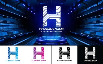 Technology H Letter Logo Design-Brand Identity