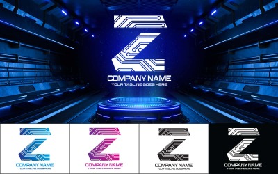 Új technológia Z Letter Logo Design-Brand Identity