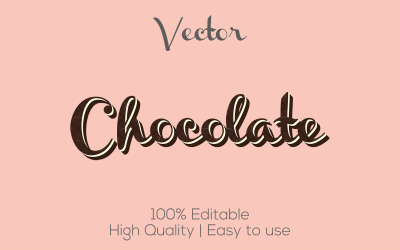 Chocolatada | Estilo de texto de chocolate 3D | Efecto de texto vectorial editable de chocolate