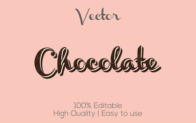Choklad | 3D Choklad Text Style | Choklad redigerbar vektortexteffekt