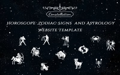 Constellation - Horoskop, stjärntecken och astrologi Responsive Bootstrap 5 webbplatsmall
