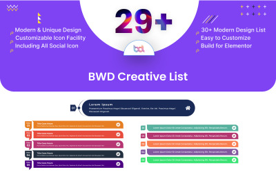 Creative List Плагін WordPress для Elementor