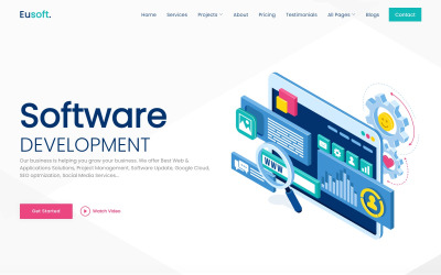 Eusoft - En İyi BT Çözümleri ve Teknoloji Web Sitesi Şablonu
