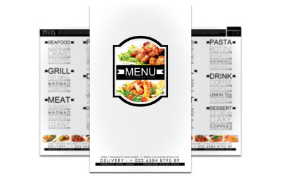 Folheto de menu de restaurante minimalista