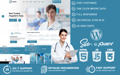 Sağlık - Doktor ve Hastane Sağlığı WordPress Teması