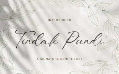 Tindak Pundi - Handtekening Script-lettertype