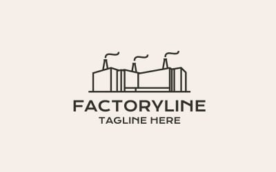 Bâtiment d&amp;#39;usine d&amp;#39;art en ligne, logo industriel moderne