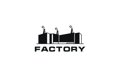 Factory Building Logo Design. Modern Industrial Logo Template